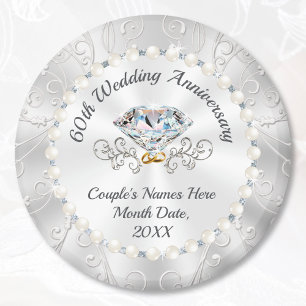 Aimant Magnifiques Faveurs de 60e Anniversaire de Mariage