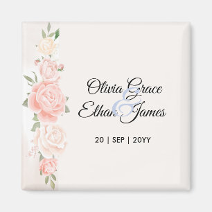 Aimant Magnifiques Roses Fleurs de Mariage