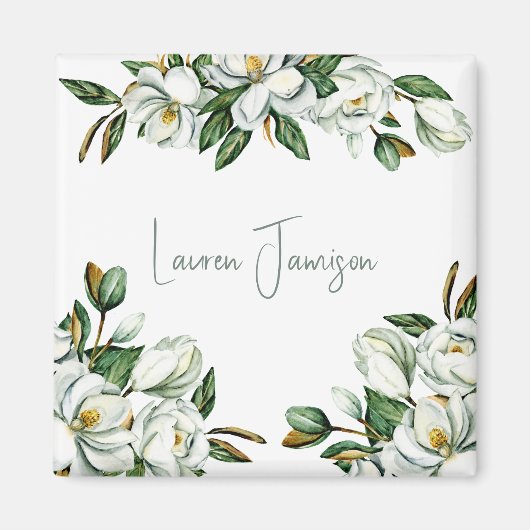 Aimant Magnolia blanche (Devant)