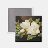 Aimant Magnolias géantes sur un tissu bleu de velours par (Recto/Verso)