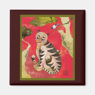 Aimant Magpie et tigre : Art populaire coréen