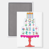 Aimant Mah Jongg Anniversaire de gâteau (Recto/Verso)