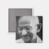 Aimant Mahatma Ghandi Portrait Photographie (Recto/Verso)