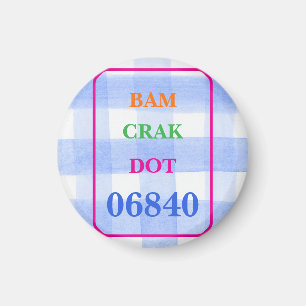 Aimant Mahjong Dot Crak Bam Blue Check ZIPCODE