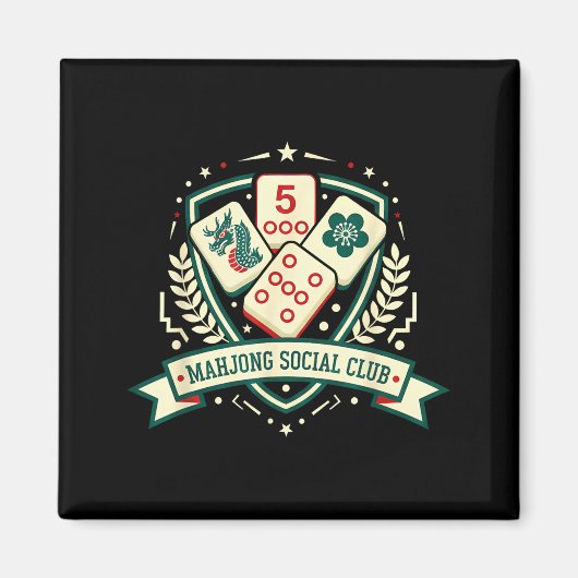 Aimant Mahjong Lover Chinese Game Night Funny Mahjong Soc (Devant)