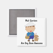 Aimant Mail Man Mail Carrier mignon Chien Brown Personnal (Recto/Verso)