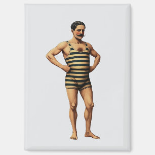 Aimant Maillot de bain rayé de nageur homme fort victorie
