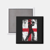 Aimant Maillot de cricket à drapeau d'Angleterre Supporte (Recto/Verso)