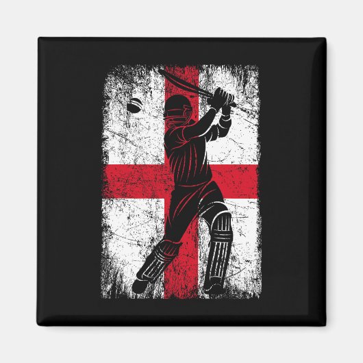 Aimant Maillot de cricket à drapeau d'Angleterre Supporte (Devant)