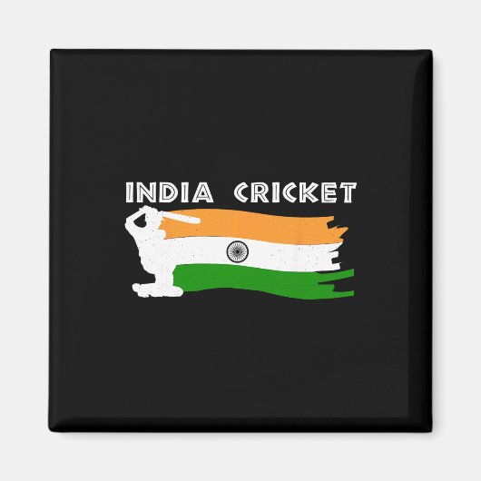 Aimant Maillot de cricket d'Inde avec cadeau de drapeau i (Devant)
