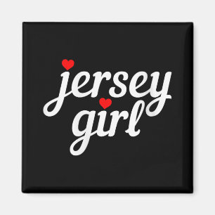 Aimant Maillot de femme Fille du New Jersey Cœur drôle mi