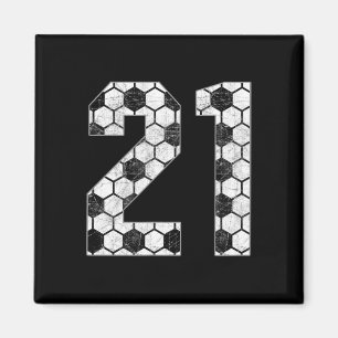 Aimant Maillot de joueur préféré de maman de foot #21 J'a