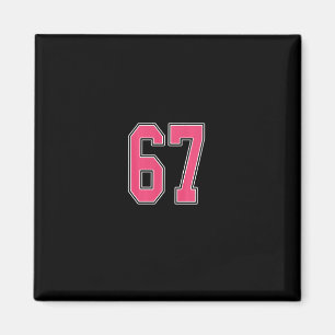 Aimant Maillot de joueur rose et blanc numéro 67 Uniforme