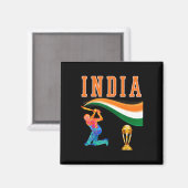 Aimant Maillot de l'équipe de cricket indienne d'Inde (Recto/Verso)
