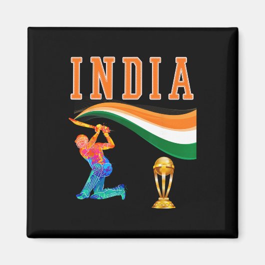 Aimant Maillot de l'équipe de cricket indienne d'Inde (Devant)