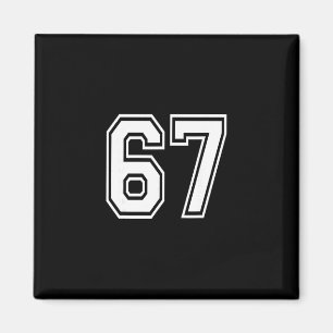 Aimant Maillot de sport d'équipe uniforme numéroté 67 67è