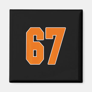 Aimant Maillot de sport orange numéro 67 Uniforme Joueur 