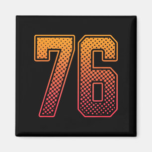 Aimant Maillot de sport rouge orange numéro 76 uniforme d