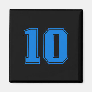 Aimant Maillot d'équipe sportive bleue numéro #10 tri-ble
