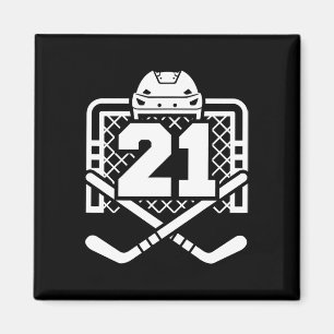 Aimant Maillot numéro 21 de hockey drôle de joueur de hoc