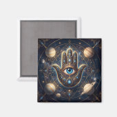 Aimant Main de Hamsa céleste et protection cosmique de l' (Recto/Verso)