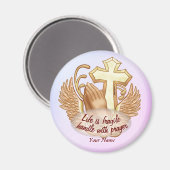 Aimant Main de prière chrétienne Sepia (Recto/Verso)