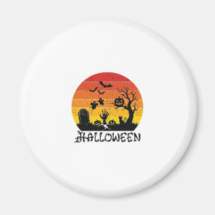 Aimant Main de zombie Halloween Pierre tombale Arbre Chat
