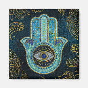 Aimant Main décorative de Hamsa avec l'arrière - plan d