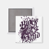 Aimant Main noire - Collage violet (Recto/Verso)