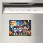 Aimant Maine Coon Chats Citrouille Halloween Funny (In Situ (Lave-vaisselle))