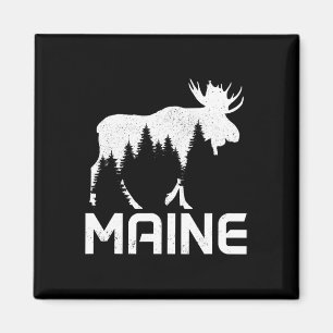 Aimant Maine Vintage Pride Souvenir Élan Randonnée Nature