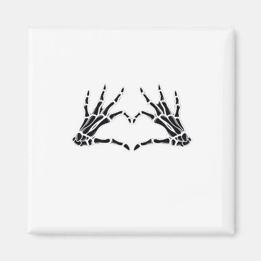 Aimant Mains De Squelette En Forme De Coeur - Art Unique (Devant)