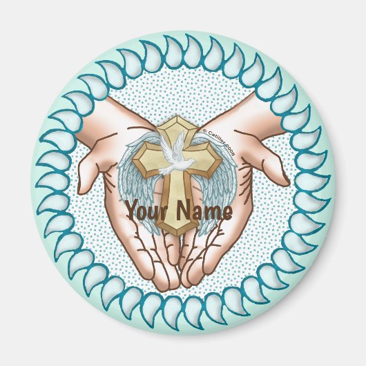 Aimant Mains du Saint-Esprit chrétien (Devant)