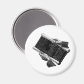 Aimant Mains w Architectural Blueprints, Vintage Business (Recto/Verso)