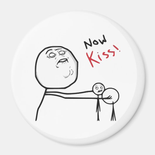 Aimant Maintenant Kiss Rage Face Comic Mème (Devant)