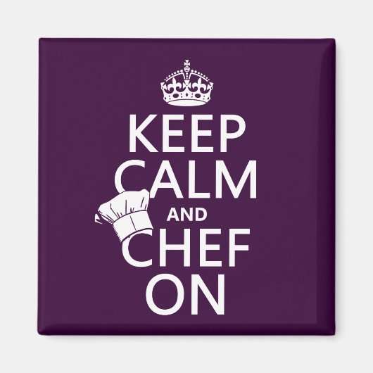 Aimant Maintenez le calme et le chef sur (Devant)