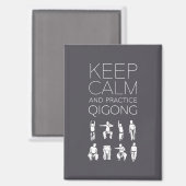 Aimant Maintenez le calme et pratiquez le qigong (Recto/Verso)