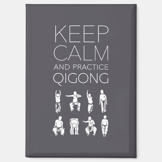 Aimant Maintenez le calme et pratiquez le qigong (Recto)