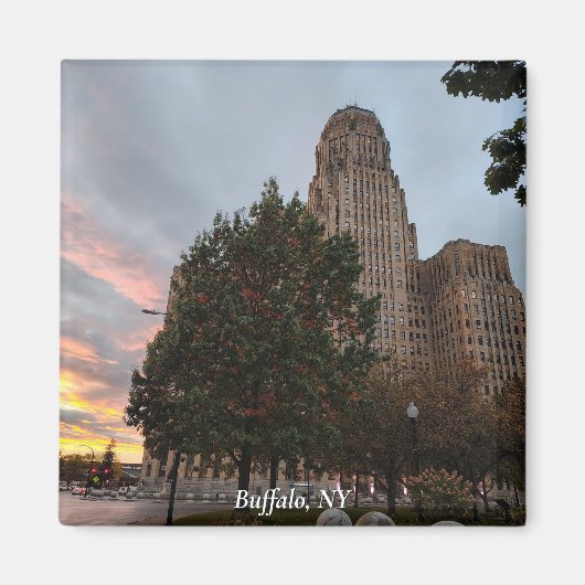 Aimant Mairie et coucher de soleil (Devant)