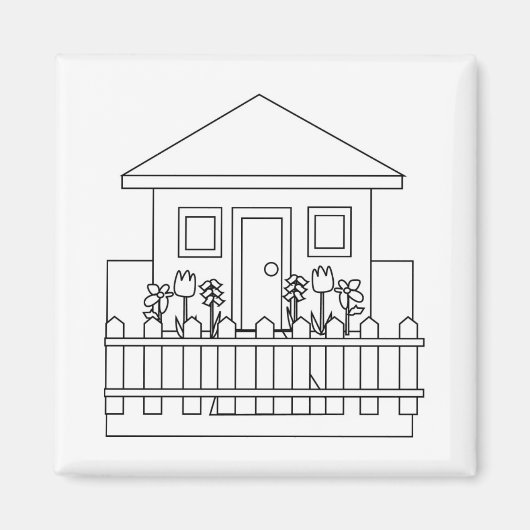 Aimant Maison avec clôture (Devant)