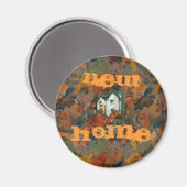 Aimant Maison Blanche et arbres d'automne (Recto/Verso)