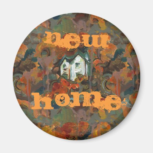 Aimant Maison Blanche et arbres d'automne (Devant)