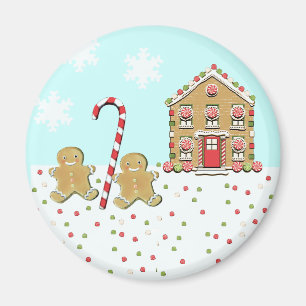 Aimant Maison de biscuits de Noël mignonne