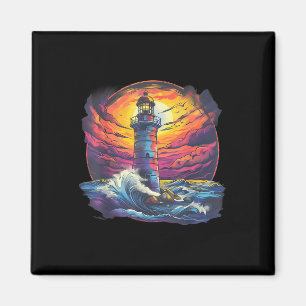 Aimant Maison de bord de mer voile phare bateau plage