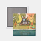 Aimant Maison de Cabine A-Frame (Recto/Verso)