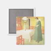 Aimant Maison de l'école, Salle à manger scène, pub. en ' (Recto/Verso)