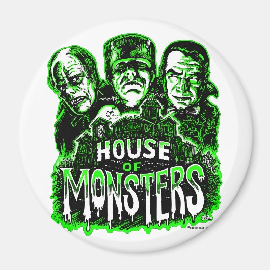 Aimant Maison de Monsters classique horreur (Devant)