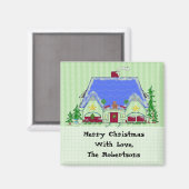Aimant Maison de Noël personnalisée (Recto/Verso)