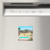 Aimant Maison de piscine moderne du milieu du siècle (In Situ (Lave-vaisselle))