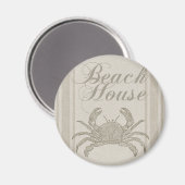 Aimant Maison de plage crabe rivage côtier vintage (Recto/Verso)